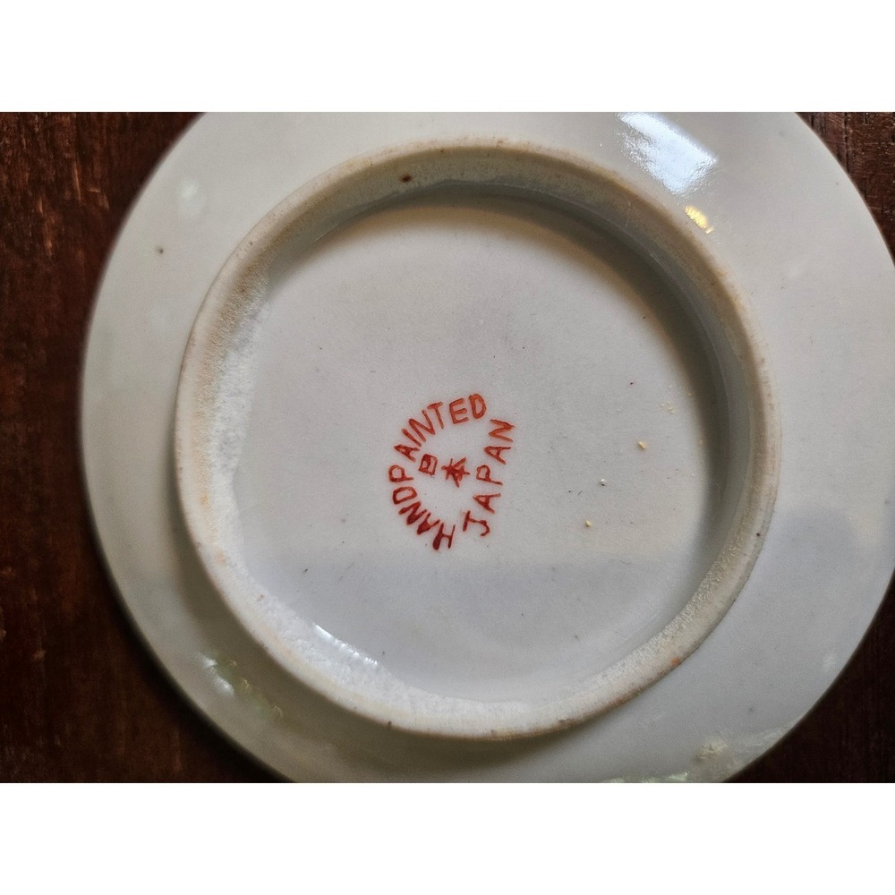 Hand Painted Tea Set Vintage Red Moriage Immortals Porcelain 9pc Set - Picture 4 of 9